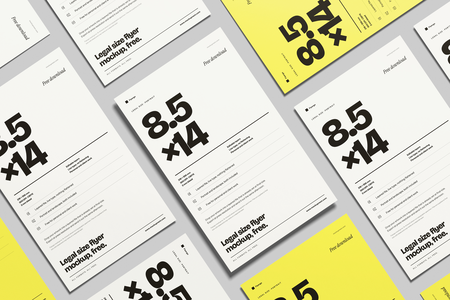 Free 8.5×14 Lagel Poster Mockup Angled View