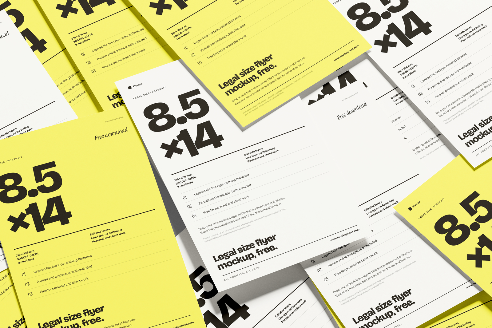 Free 8.5×14 Lagel Leaflet Mockup