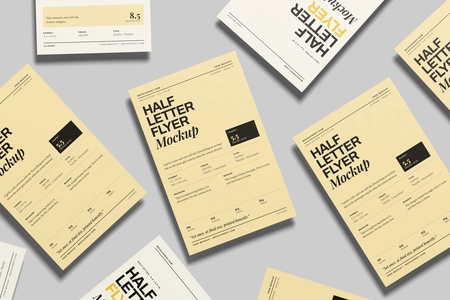 Half Letter 5.5X8.5 Inch Flyer Mockup