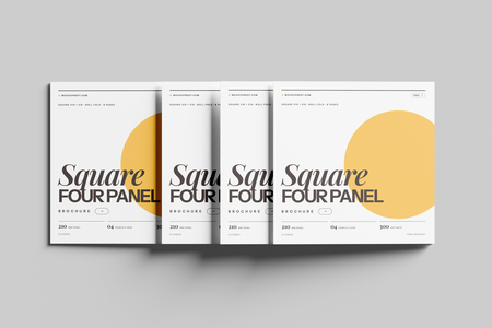 Free Square 4 Panel Accordion Flyer Mockup