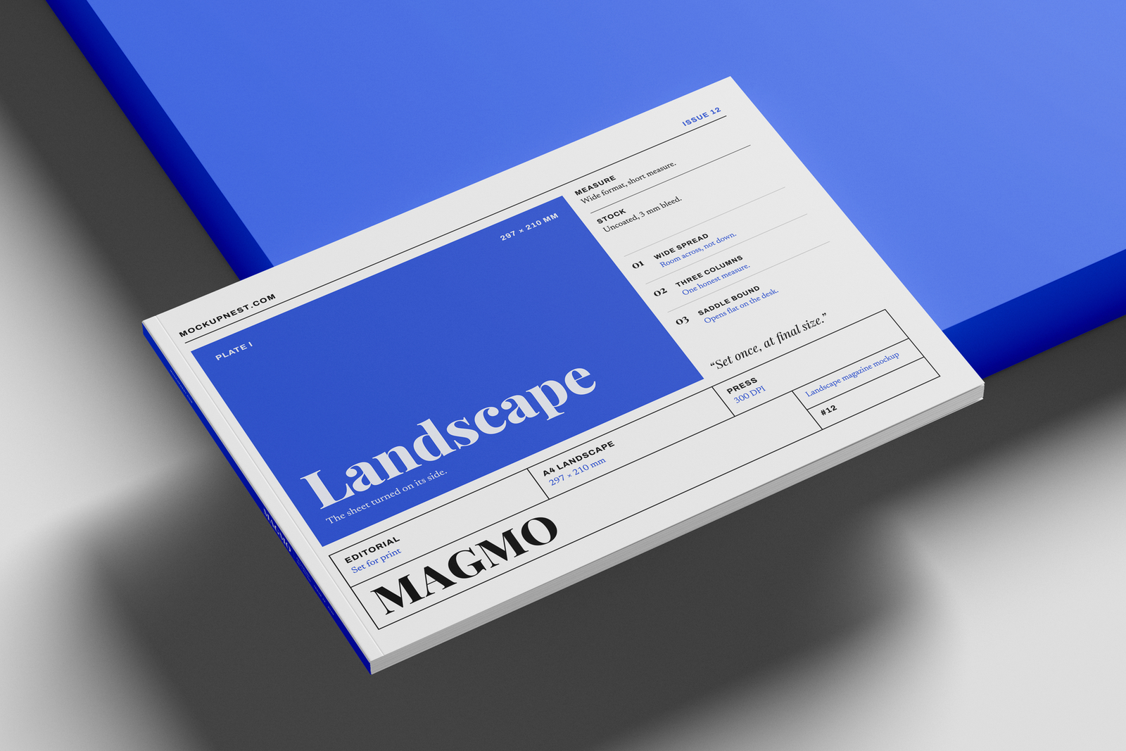 Free A4 Horizontal Publishing Magazine Mockup