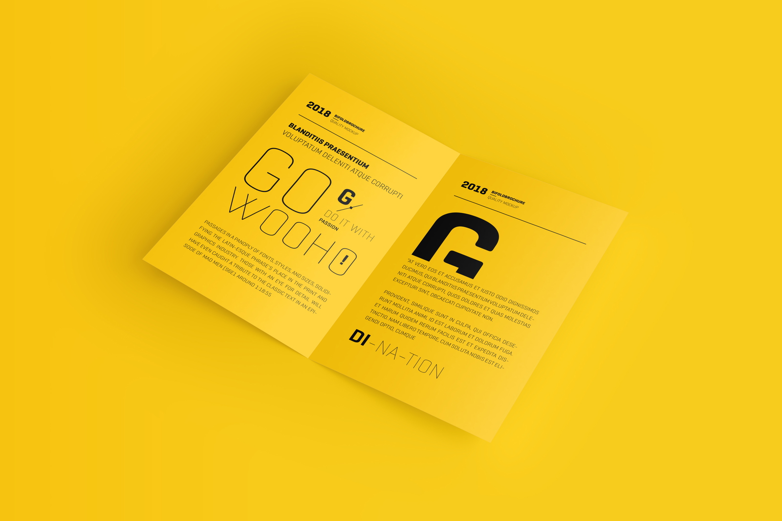 Free US Letter Bifold Brochure Mockup PSD | Mockupnest