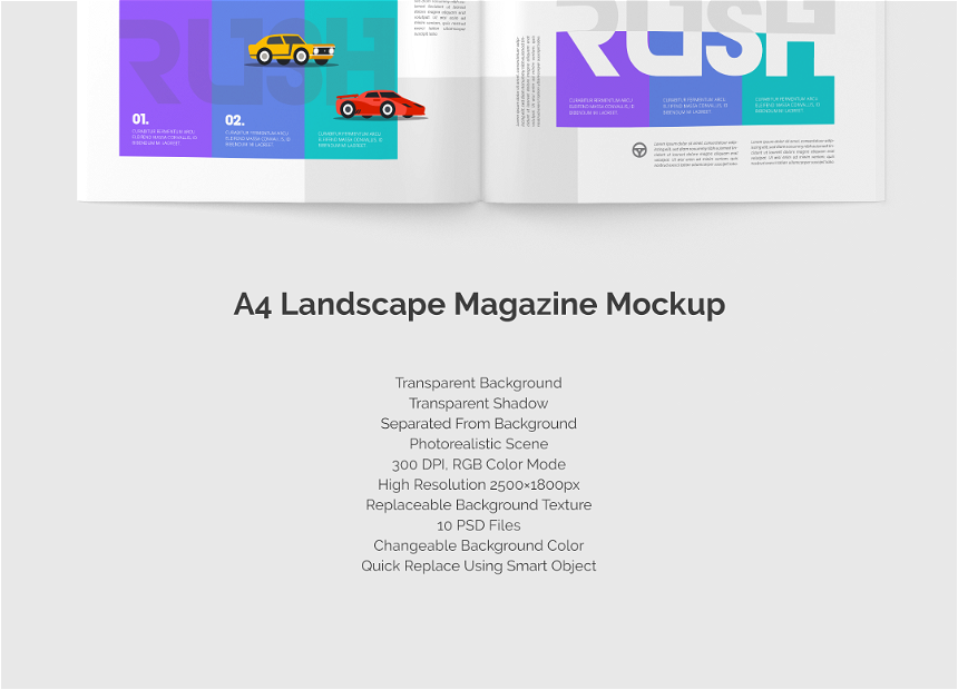 A4 Landscape Magazine Mock-Up