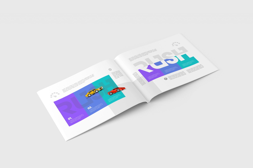 US Letter Landscape Magazine Mock-Up