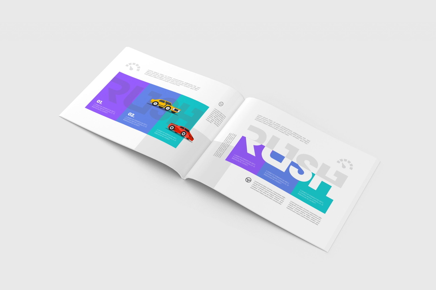US Letter Landscape Magazine Mock-Up