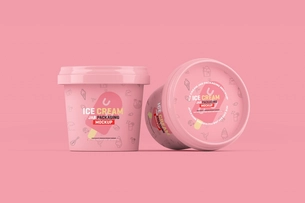 Free Ice Cream Jar Packaging Mockup