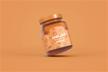 Free Glass Jam Jar Packaging Mockup