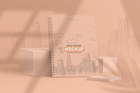 Free Spiral Notebook Mockup