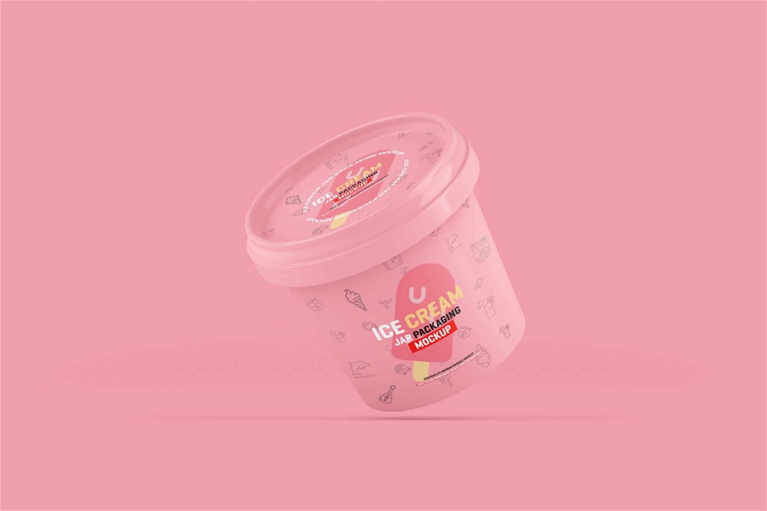 Ice Cream Jar Packaging Mockup
