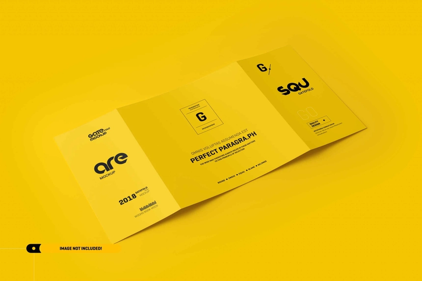 Square Gatefold Brochure Mockup