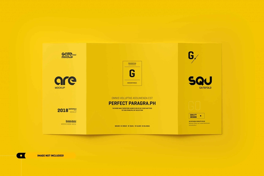 Square Gatefold Brochure Mockup