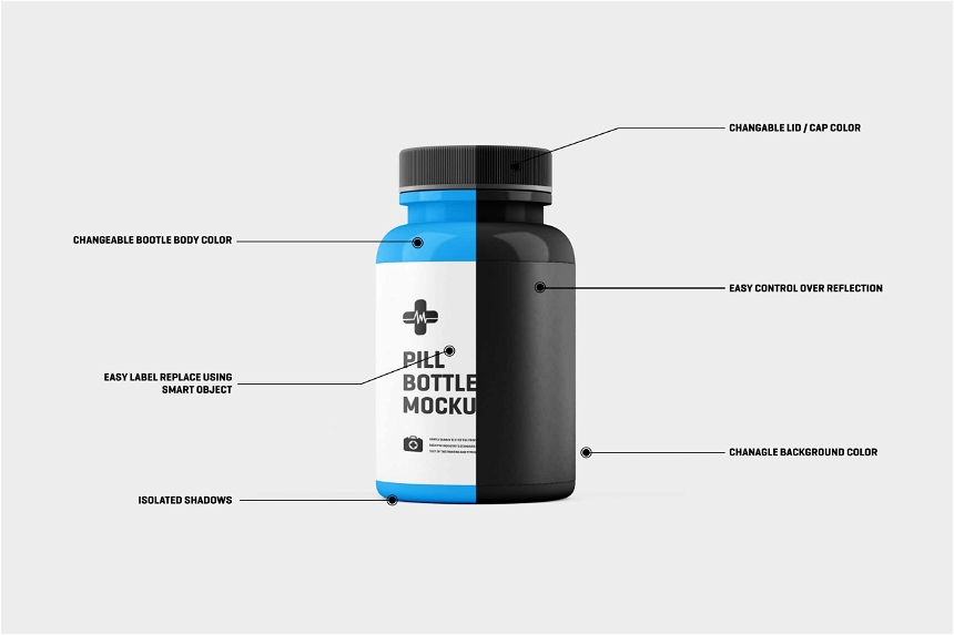 Pill Bottle Packaging Mockup