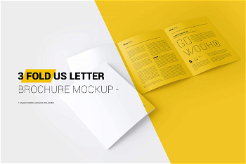 US Letter 3-Fold Brochure Mockup