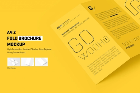 A4 Z Fold Brochure Mockup