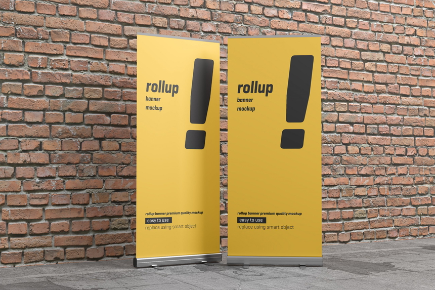 Roll Up Banner Mockup MockupNest Free & Premium Product MockUps