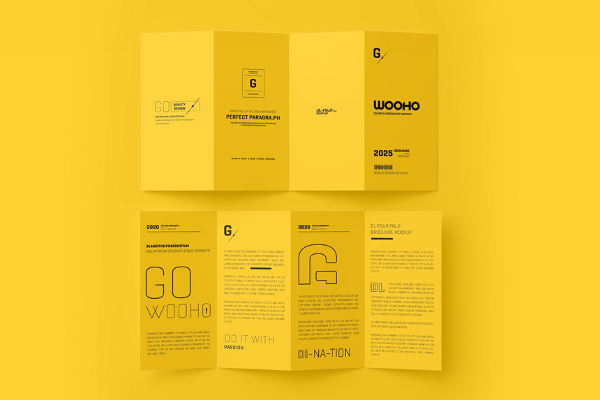 DL 4 Fold Brochure Mockup