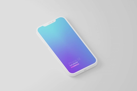 Free iPhone 12 Minimal Clay Mockup | Mockupnest