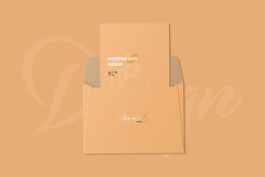Invitation Card Mockup With Envelope