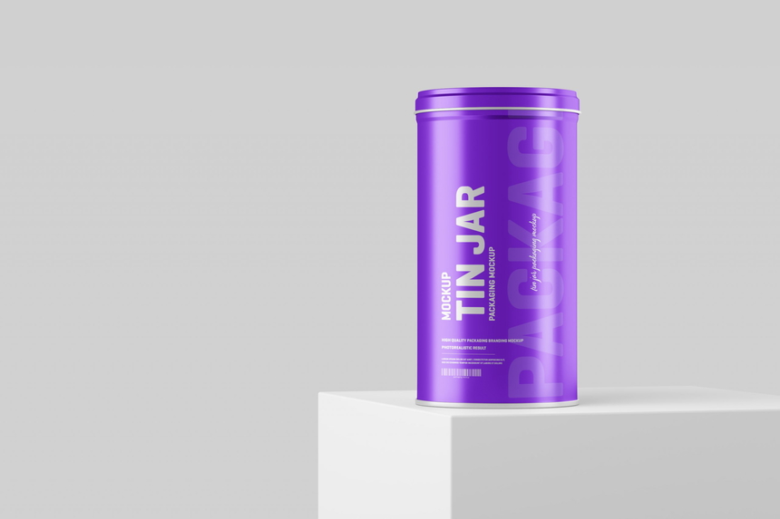 Tin Jar Packaging Mockup