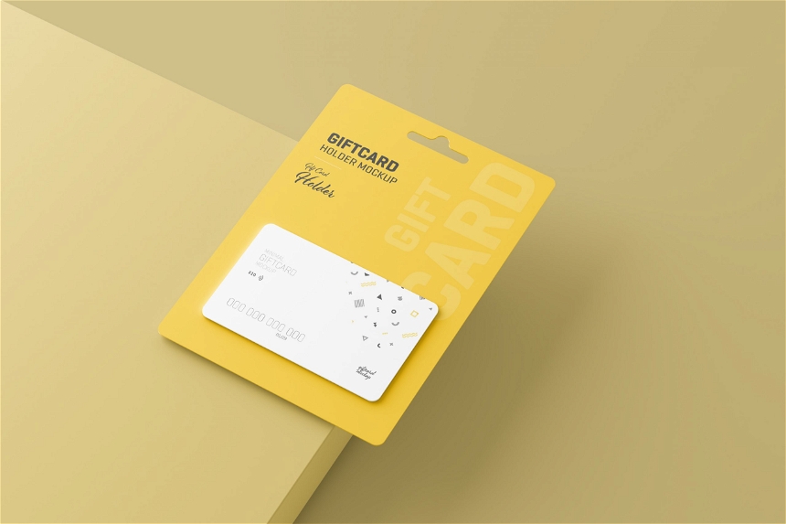 Gift Card Mockup With Card Holder