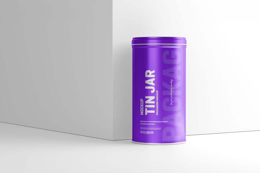 Tin Jar Packaging Mockup