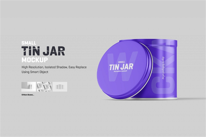 Small Tin Jar Packaging Mockup