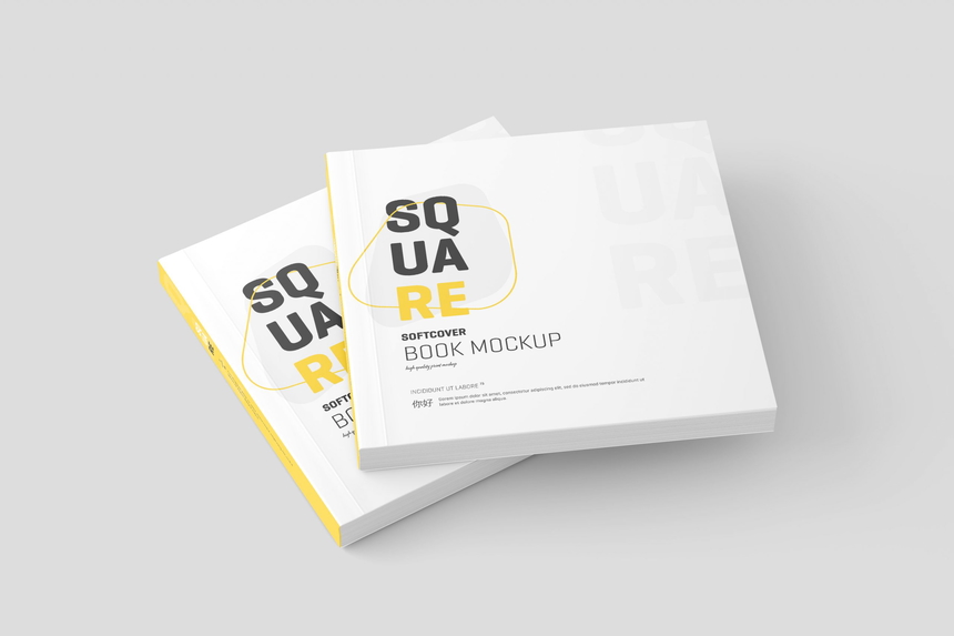 Square Softcover Book Mockup