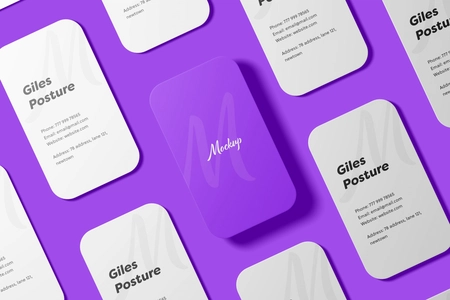 Vertical Business Card Mockup