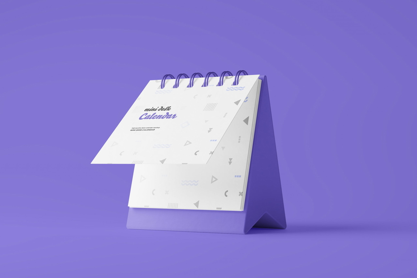 Mini Desk Calendar Mockup