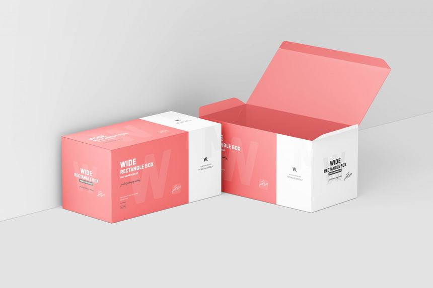 Wide Rectangle Box Packaging Mockup - MockupNest | Free & Premium ...