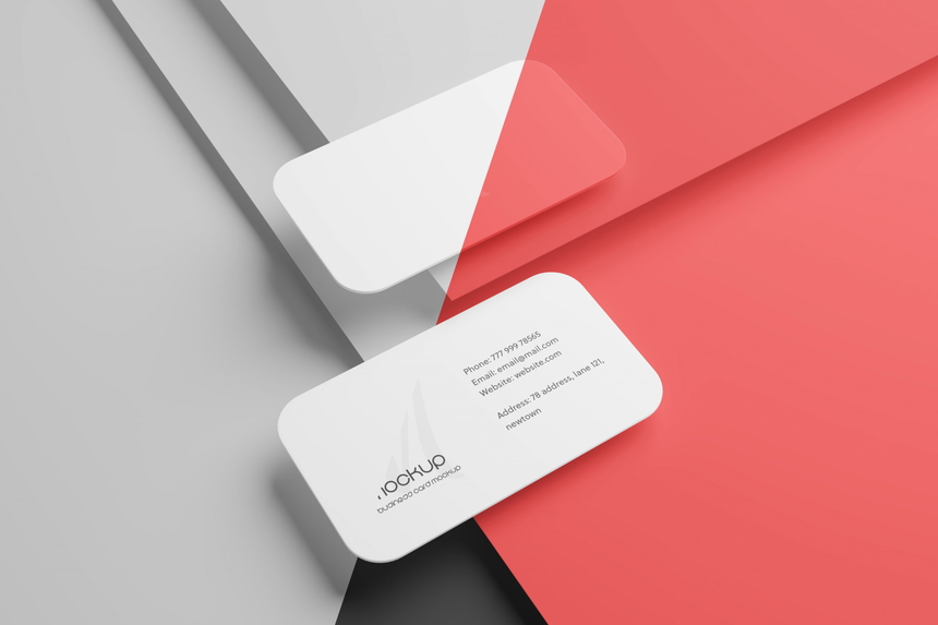 Round Corner Business Card Mockup