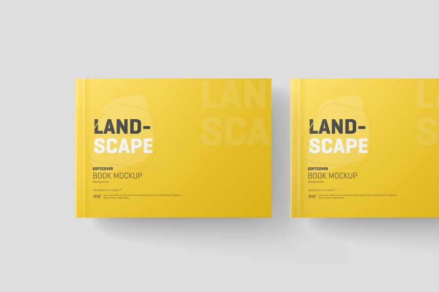 Landscape Softcover Book Mockup