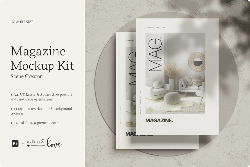 Free Magazine Mockup Kit 