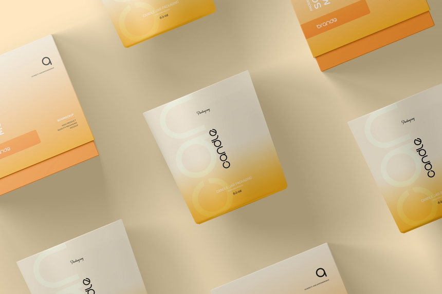 Free Candle Glass Packaging Mockup Set