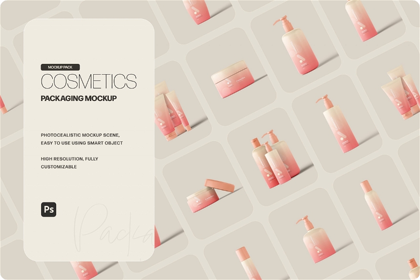 Cosmetics Packaging Mockup Pack