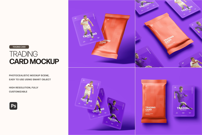 Free Trading Card PSD Mockup