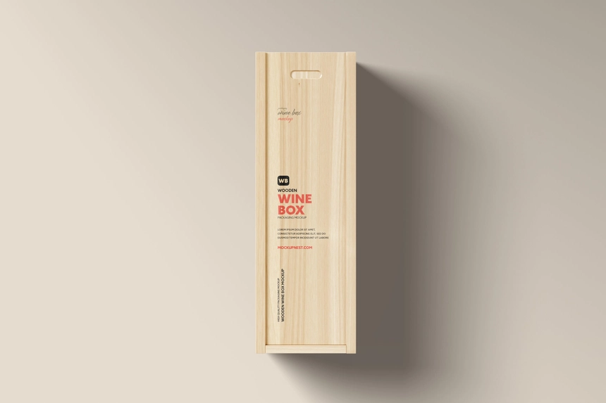 Free Wooden Wine Box Mockup