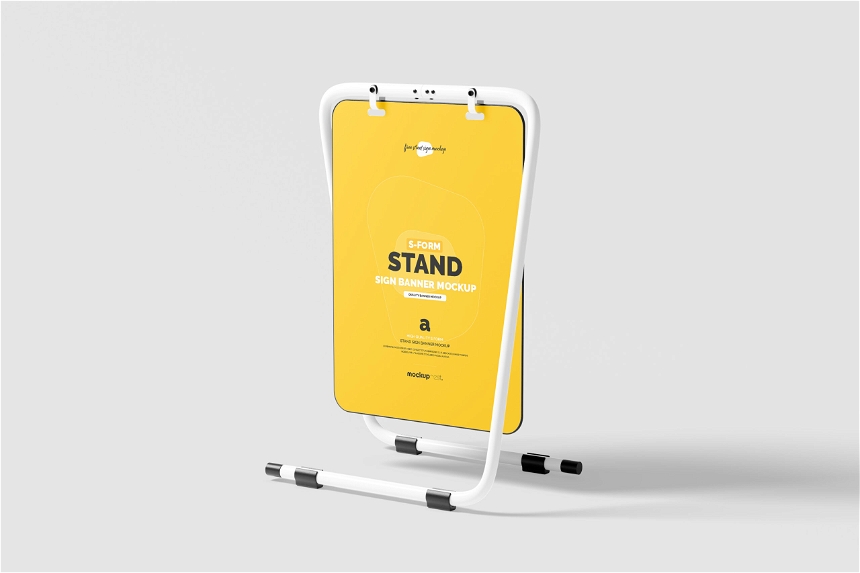 Free S-Form Banner Stand Mockup