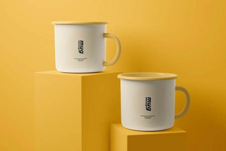 Free Sleek Enamel Mug Mockup