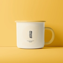 Free Enamel Mug PSD Mockup