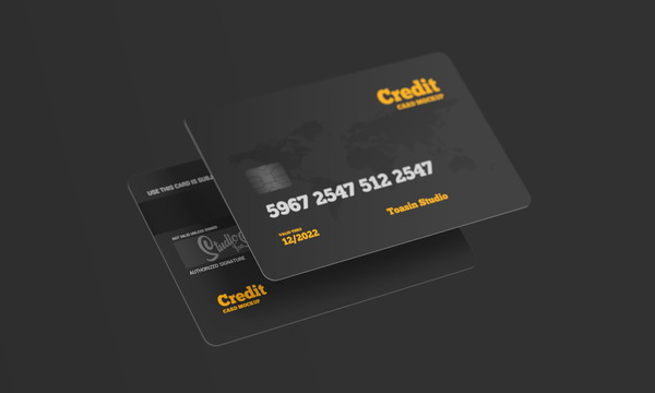 Free credit card PSD Mockup