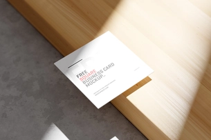 Free Square Business Card Mockup