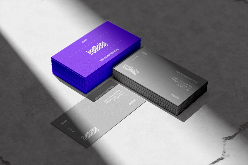 Free High Contrast Business Card Mockup