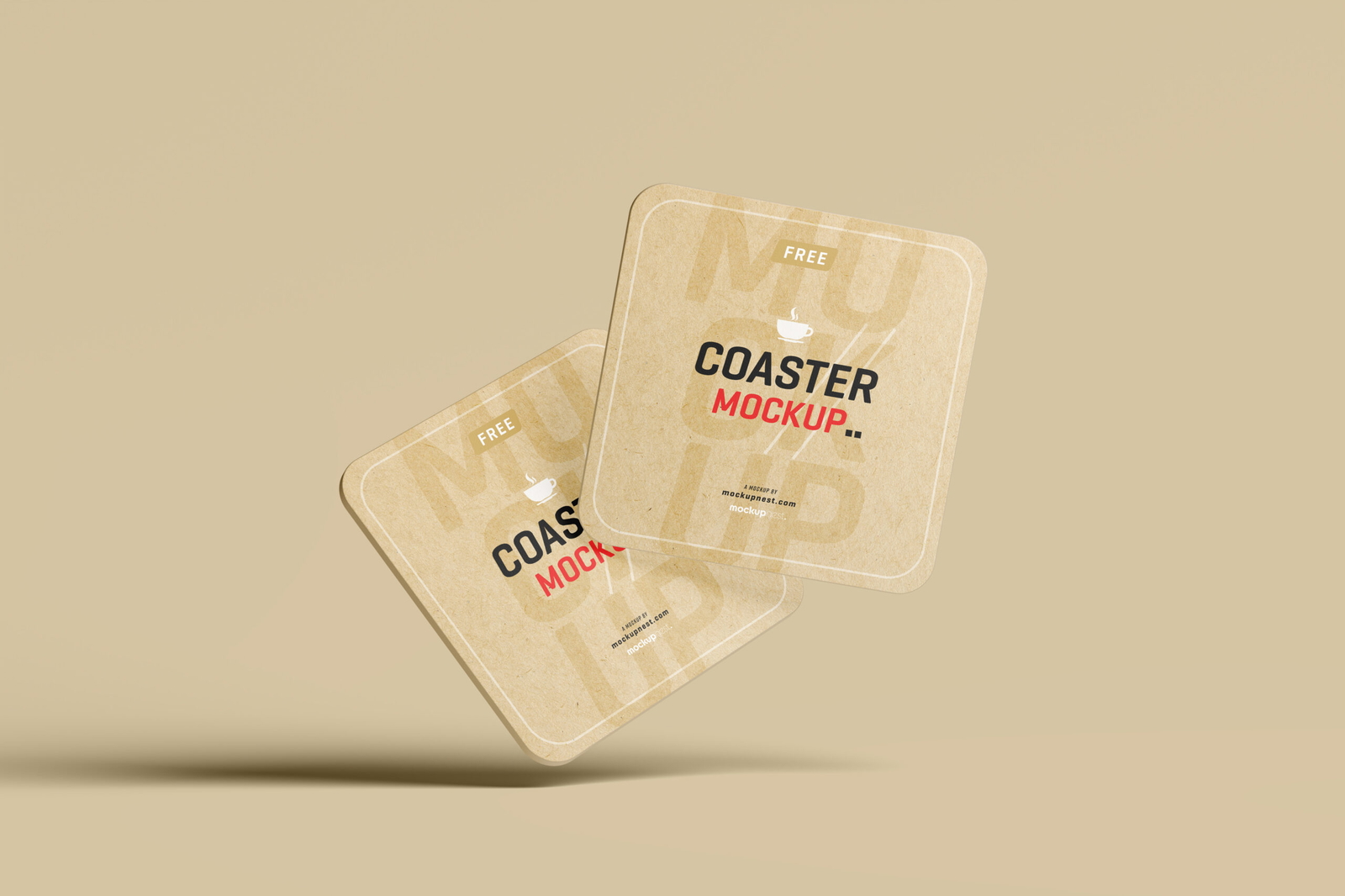 Free Coaster Mockup Mockupnest