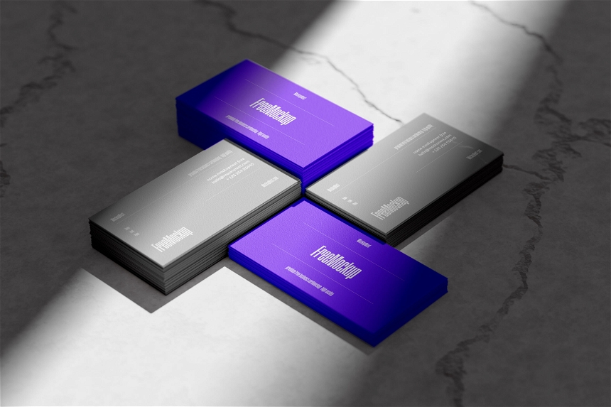 Free High Contrast Business Card Mockup