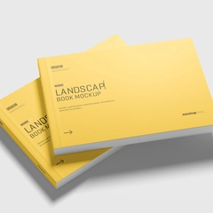 Free Landscape Softcover Book Mockup