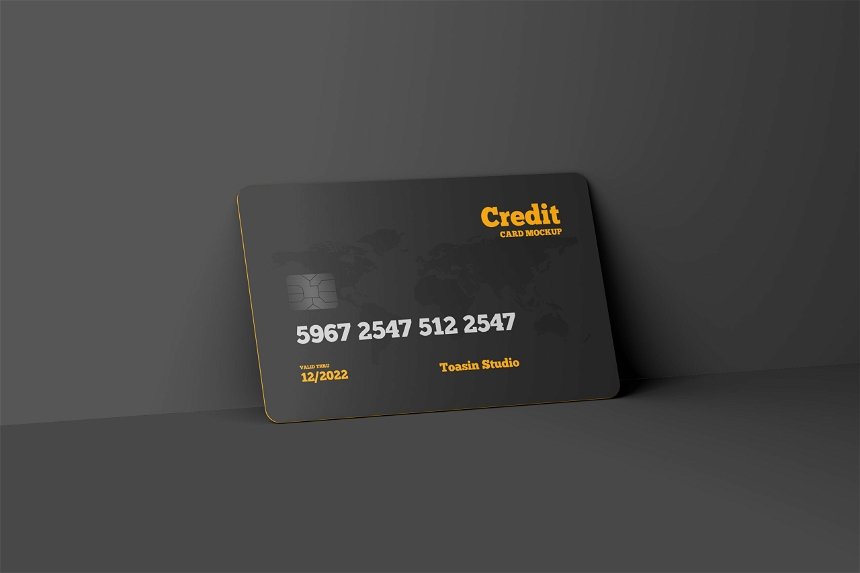 Free credit card PSD Mockup