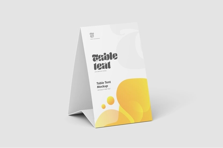 Free Paper Table Tent Mockup