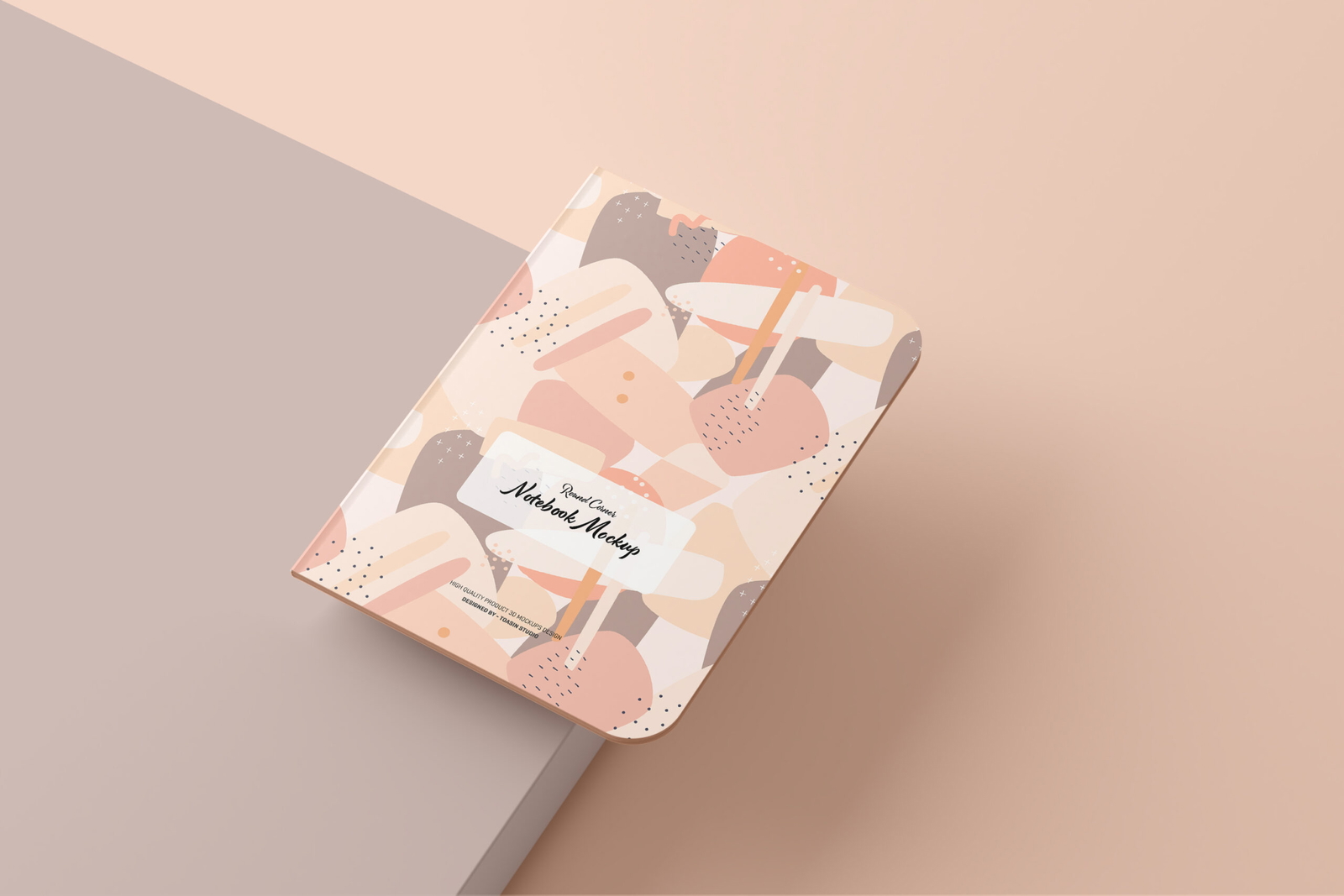 Free Round Corner Notebook Mockup - Premium PSD Mockup