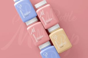 Free Square Pill Bottle Mockup